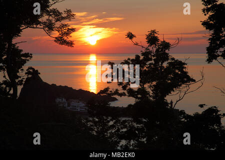 Sunset over the sea Stock Photo