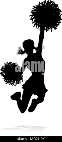 Cheerleader Silhouette Stock Vector