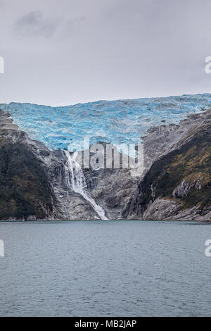 Glacier Romanche, in Avenue of the glaciers, PN Alberto de Agostini, Tierra del Fuego, Patagonia, Chile Stock Photo