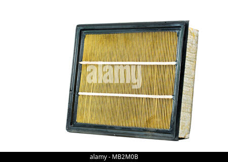 Old filtration after remove from car. Dirty from used. Stock Photo
