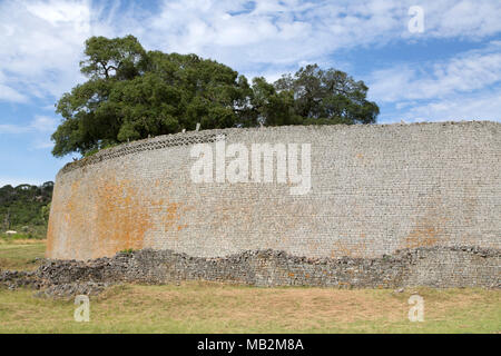 The Great Enclusore at Great Zimbabwe near Masvingo in Zimbabwe. Stock Photo