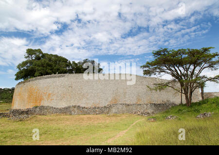 The Great Enclusore at Great Zimbabwe near Masvingo in Zimbabwe. Stock Photo