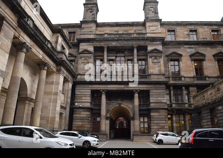 Dalton fountain Glasgow' historic train shed uncovered in queen st Glasgow during demolition work'statue of liberty Glasgow'wall art Glasgow' Stock Photo