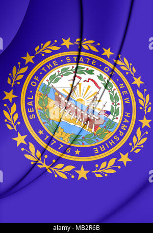 3D Flag of New Hampshire, USA. 3D Illustration. Stock Photo