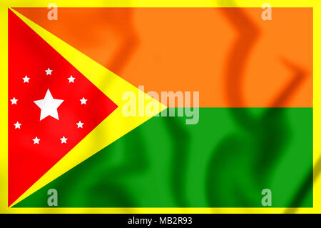 3D Flag of Rincon, Puerto Rico. 3D Illustration. Stock Photo