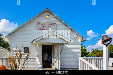 Brownsville, TN - Sep. 20, 2017: Flagg Grove School - This one-room schoolhouse was the childhood school of famous singer Tina Turner. Stock Photo