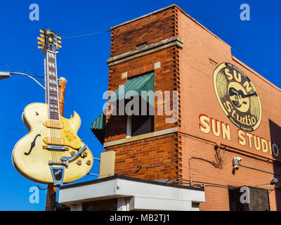 Memphis, TN - Sep. 21, 2017: Sun Studio. The studio's claim to fame is it being the birthplace of rock & roll. It is a National Historic Landmark. Stock Photo