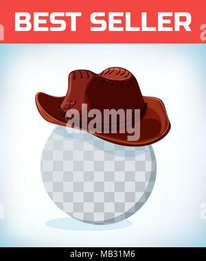 Cowboy hat. Masquerade costume headdress. Carnival or Halloween mask. Cartoon Vector illustration. Stock Vector