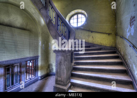 Listed old staircase, former post office building from 1924, Nuremberg, Mittelkfranken, Bavaria, Germany Stock Photo
