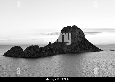 Es Vedra and es Verdranell on Ibiza Island. Famous rock formation with turquoise sea and blue sky. Stock Photo