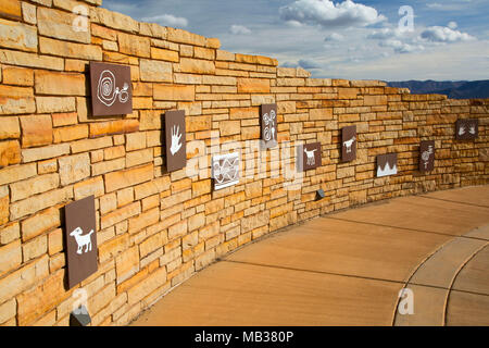 Visitor Center wall, Mesa Verde National Park, Colorado Stock Photo