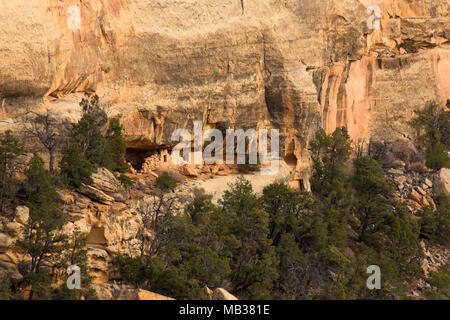 Cliff ruins in Cliff Canyon, Mesa Verde National Park, Colorado Stock Photo