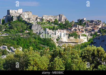 Les Baux-de-Provence (south-eastern France). 2010/04/19. In the Alpilles mountains, one of the most beautiful villages of France with over one and a h Stock Photo