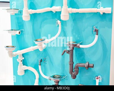 Trap for home plumbing in shop Stock Photo