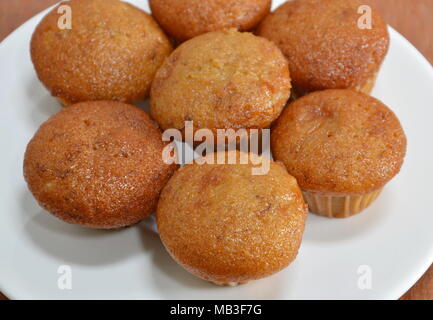 mini banana cake on plate Stock Photo