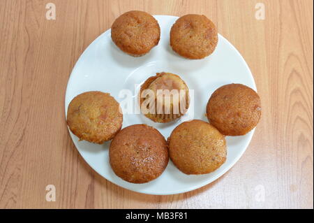 mini banana cake on plate Stock Photo