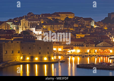 old town in the evening, Dubrovnik, Croatia Stock Photo