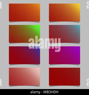Color abstract halftone dot pattern business card background design set - vector namecard graphic with colored circles Stock Vector