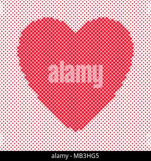 Heart shaped background design from red squares - vector graphic for Valentine's Day Stock Vector
