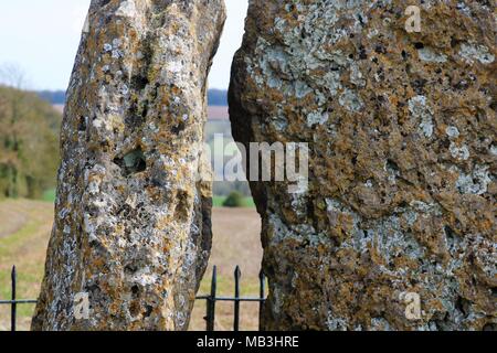 Rollright Stones, The Whispering Knights at Cotswold Hill, Oxfordshire / Warwickshire Border, UK Stock Photo