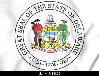 3D State Seal of Delaware, USA. 3D Illustration. Stock Photo