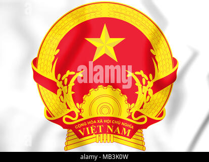 Coat of Arms of the Vietnam. 3D Illustration. Stock Photo