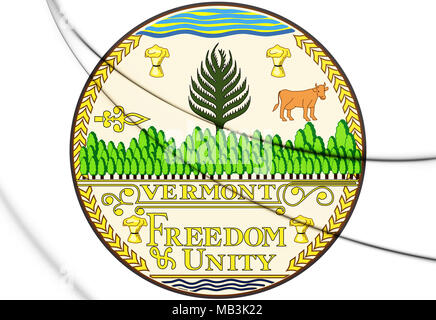 Freedom And Unity 3D State Seal of Vermont, USA. 3D Illustration Stock Photo - Alamy