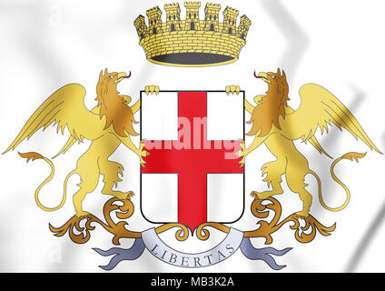 Genoa Coat of Arms, Italy. 3D Illustration. Stock Photo