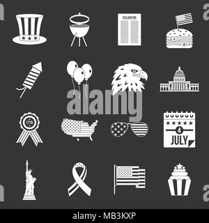 Independence day flag icons set grey vector Stock Vector