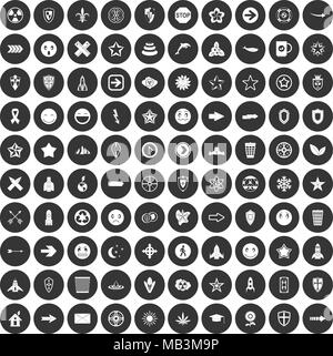 100 logotype icons set black circle Stock Vector