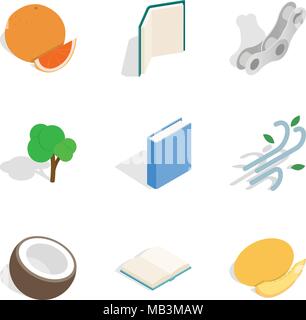 Food care icons set, isometric style Stock Vector