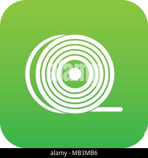 Abs or pla filament coil icon digital green Stock Vector