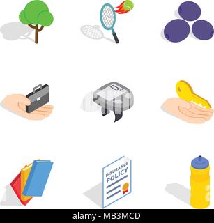 Revival icons set, isometric style Stock Vector