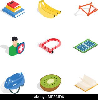 Lifespan icons set, isometric style Stock Vector