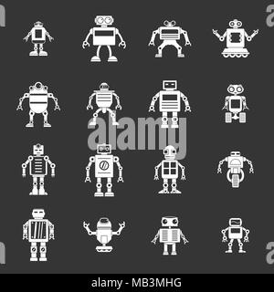 Robot icons set grey vector Stock Vector