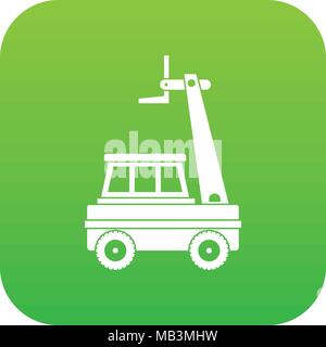 Cherry picker icon digital green Stock Vector