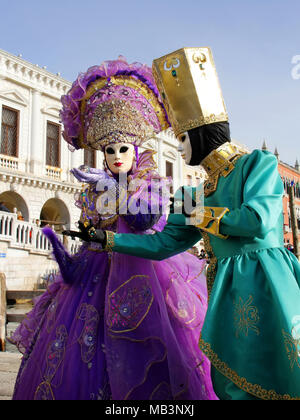 Couple dressed for Carnival in Venice, Italy Stock Photo