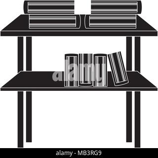 shelves with books over white background, vector illustration Stock Vector