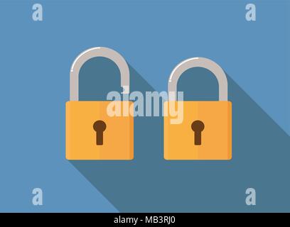 lock icon flat style vector illustration Stock Vector