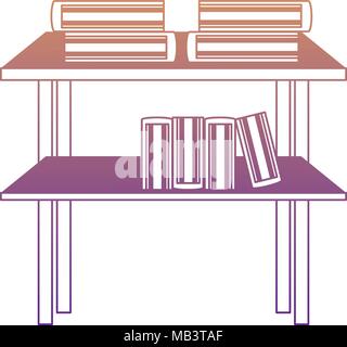 shelves with books over white background, colorful design. vector illustration Stock Vector