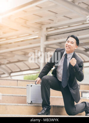 delighted man fist gesture success victory emotion Stock Photo - Alamy