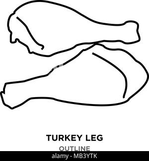 turkey leg silhouette on white background, in black Stock Vector Art ...
