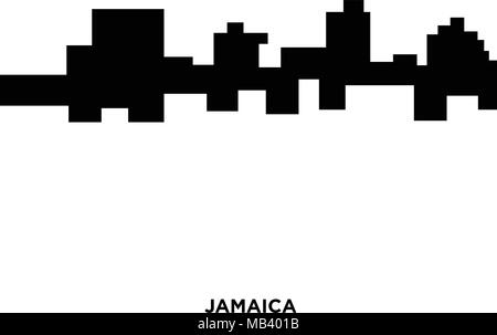 jamaica silhouette on white background, in black Stock Vector