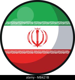 Iran round flag Stock Vector