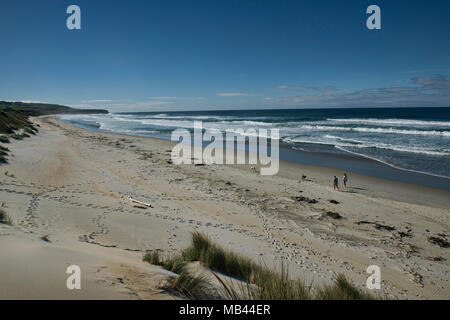 Miles of empty sand, St. Clair Beach, Dunedin, New Zealand Stock Photo