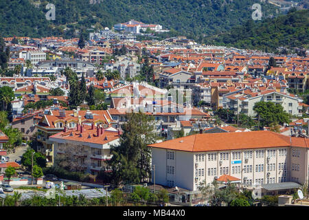 The city of Marmaris, Mugla, Turkey, seen from above. Stock Photo