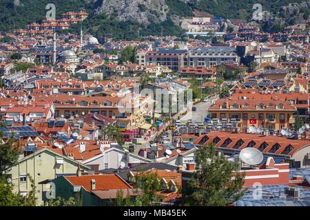 The city of Marmaris, Mugla, Turkey, seen from above. Stock Photo