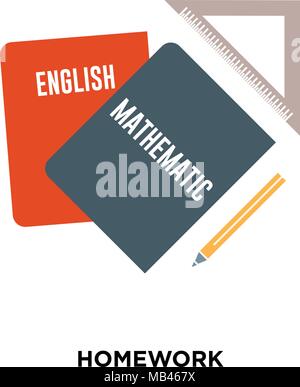 homework icon isolated on white background for your web, mobile and app design Stock Vector