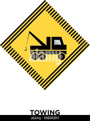 towing icon isolated on white background for your web, mobile and app design Stock Vector