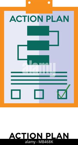 action plan icon isolated on white background for your web, mobile and app design Stock Vector